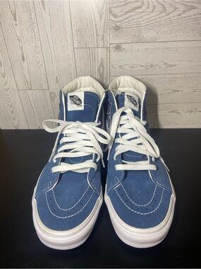 Vans Sk8-Hi Blue Suede & Woven High Top Sneakers Men’s 9.5 Women’s 11 NWOT